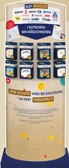 ALDI WÜNSCHE Gutschein Display