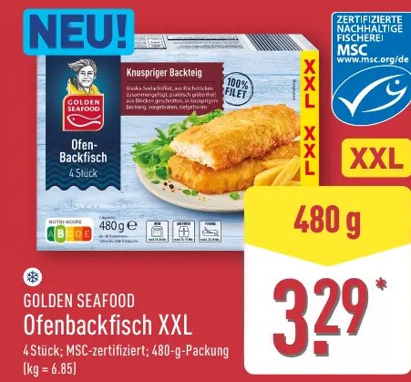 GOLDEN SEAFOOD Ofenbackfisch XXL