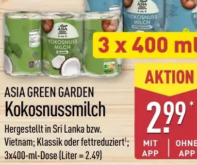 ASIA GREEN GARDEN Kokosnussmilch