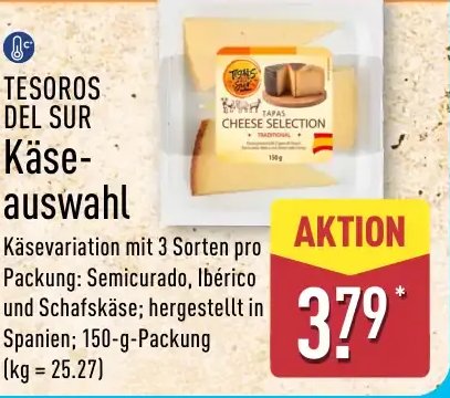 TESOROS DEL SUR Käse-auswahl