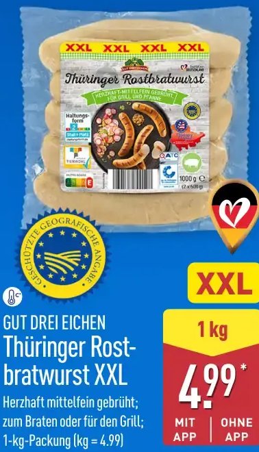 GUT DREI EICHEN Thüringer Rostbratwurst XXL