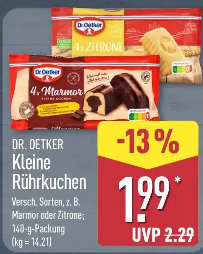 DR. OETKER Kleine Rührkuchen