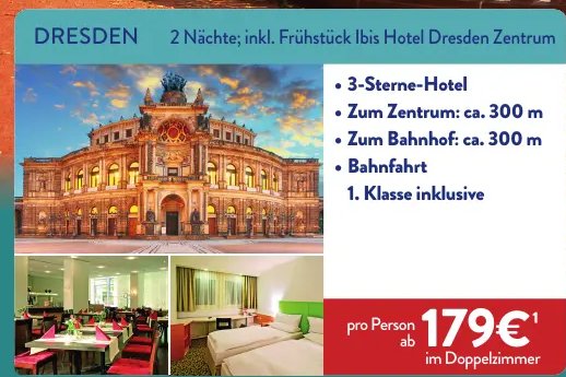 DRESDEN 2 Nächte; inkl. Frühstück Ibis Hotel Dresden Zentrum