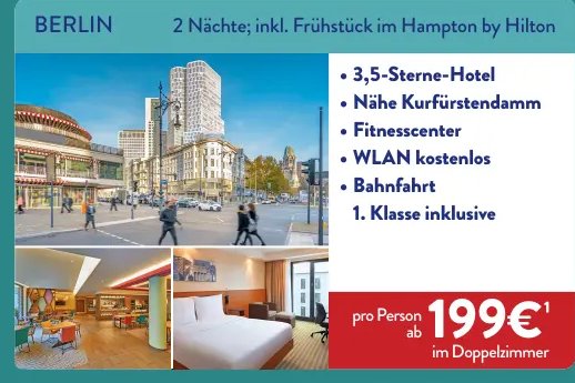 BERLIN 2 Nächte; inkl. Frühstück im Hampton by Hilton