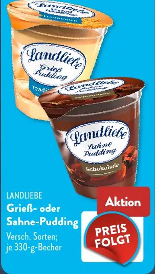 LANDLIEBE Grieß- oder Sahne-Pudding