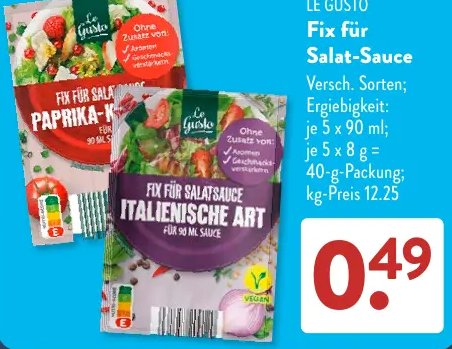 LE GUSTO Fix für Salat-Sauce
