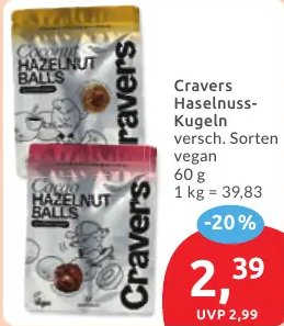 Cravers Haselnuss-Kugeln