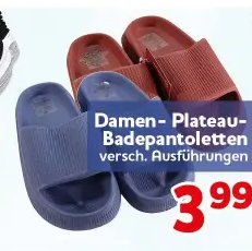 Damen- Plateau- Badepantoletten