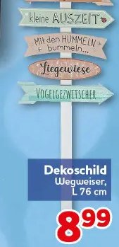 Dekoschild Wegweiser