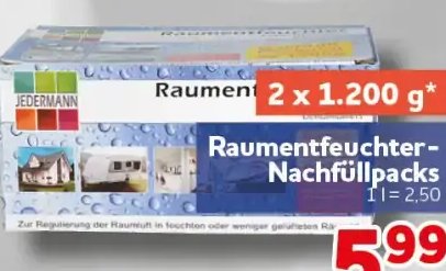 Raumentfeuchter-Nachfüllpacks