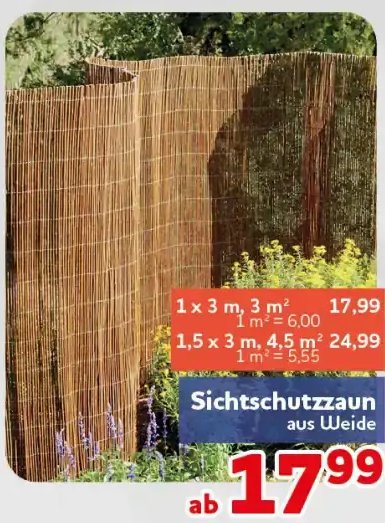 Sichtschutzzaun aus Weide