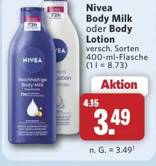 Nivea Body Milk oder Body Lotion