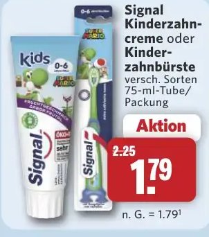 Signal Kinderzahn-creme oder Kinder-zahnbürste