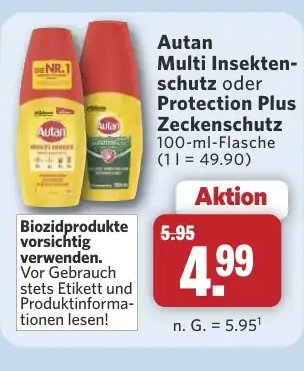 Autan Multi Insekten-schutz oder Protection Plus Zeckenschutz