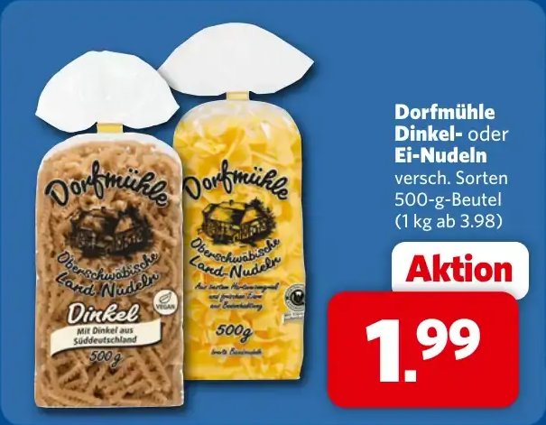 Dorfmühle Dinkel- oder Ei-Nudeln