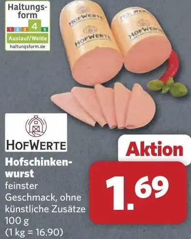 HOFWERTE Hofschinkenwurst