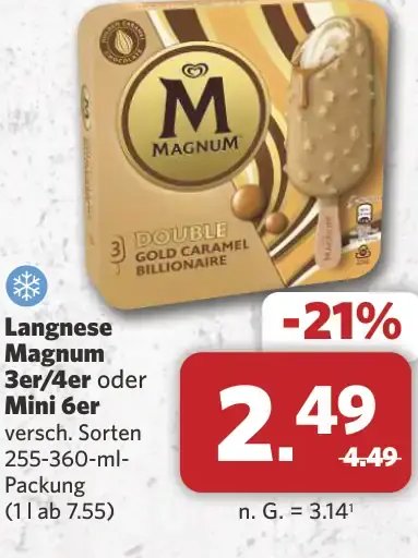 Langnese Magnum 3er/4er oder Mini 6er