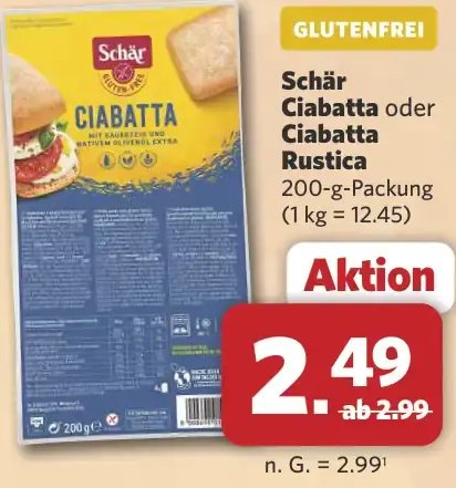 Schär Ciabatta oder Ciabatta Rustica