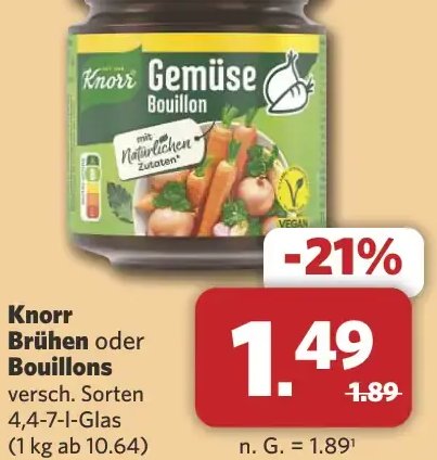Knorr Brühen oder Bouillons