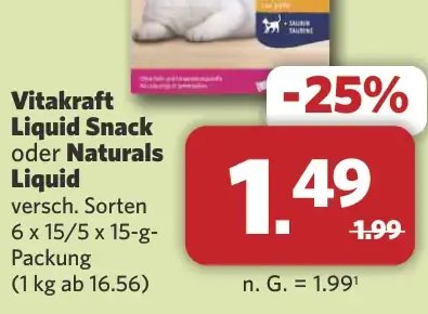 Vitakraft Liquid Snack oder Naturals Liquid