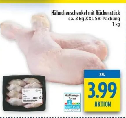 Hähnchenschenkel mit Rückenstück