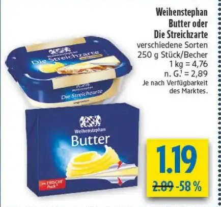 Weihenstephan Butter oder Die Streichzarte