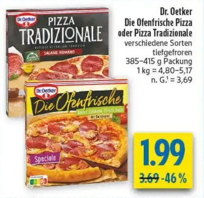 Dr. Oetker Die Ofenfrische Pizza oder Pizza Tradizionale