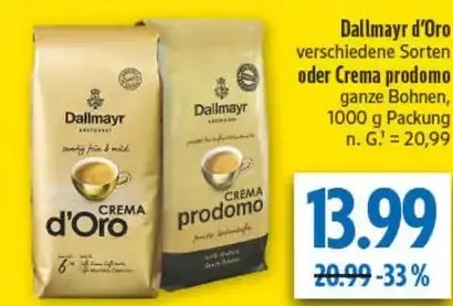 Dallmayr d'Oro oder Crema prodomo