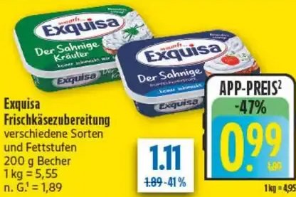 Exquisa Frischkäsezubereitung