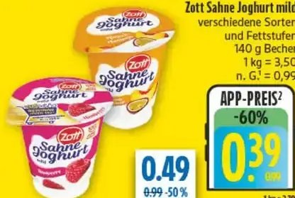 Zott Sahne Joghurt mild