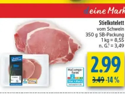Stielkotelett vom Schwein