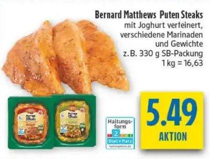 Bernard Matthews Puten Steaks