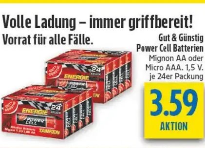 Power Cell Batterien Mignon AA oder Micro AAA