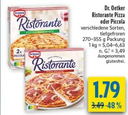 Dr. Oetker Ristorante Pizza oder Piccola