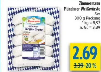 Zimmermann Münchner Weißwürste