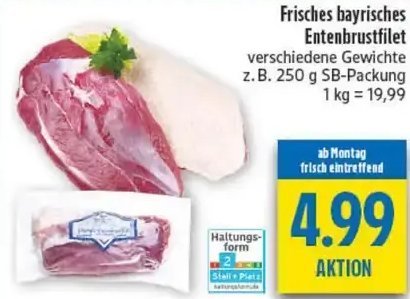 Frisches bayrisches Entenbrustfilet
