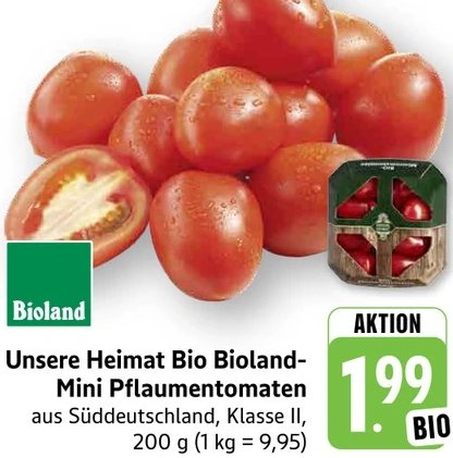 Unsere Heimat Bio Bioland-Mini Pflaumentomaten