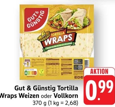 Gut & Günstig Tortilla Wraps Weizen oder Vollkorn