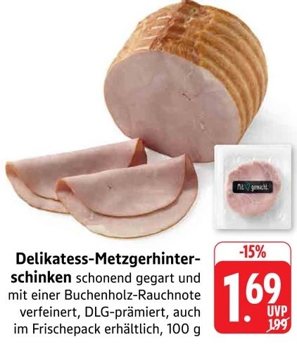 Delikatess-Metzgerhinterschinken