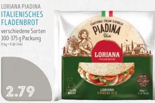 LORIANA PIADINA ITALIENISCHES FLADENBROT