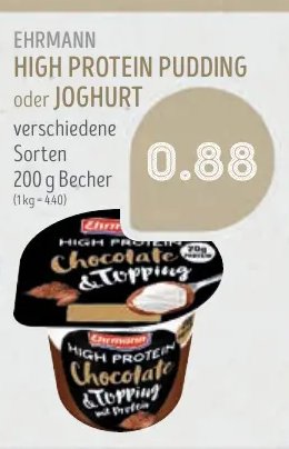 EHRMANN HIGH PROTEIN PUDDING oder JOGHURT
