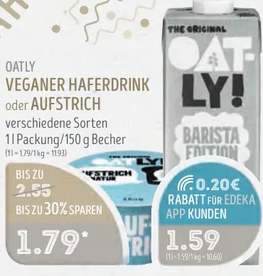 OATLY VEGANER HAFERDRINK oder AUFSTRICH