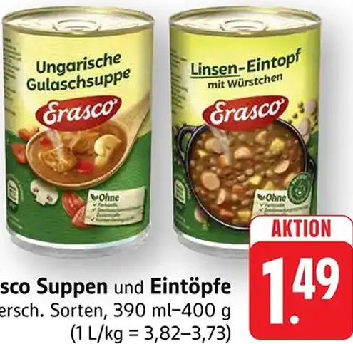 Erasco Suppen und Eintöpfe versch. Sorten
