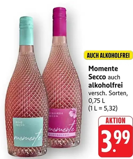 Momente Secco auch alkoholfrei