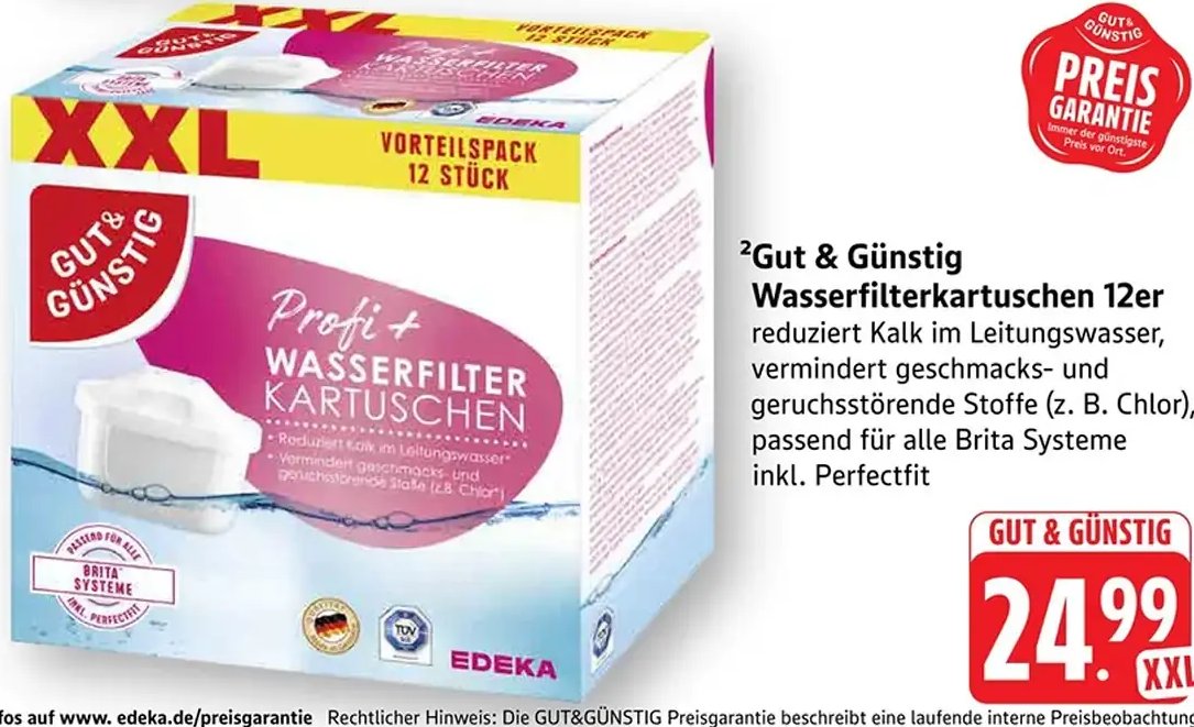 Gut & Günstig Wasserfilterkartuschen 12er