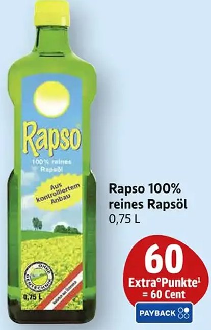 Rapso 100% reines Rapsöl