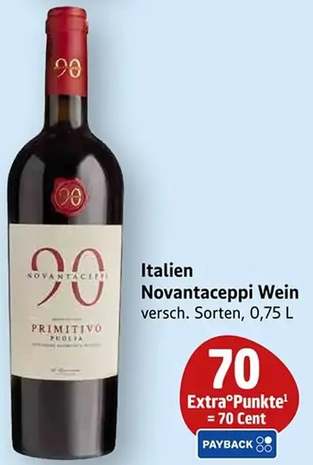 Italien Novantaceppi Wein