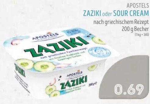 APOSTELS ZAZIKI oder SOUR CREAM
