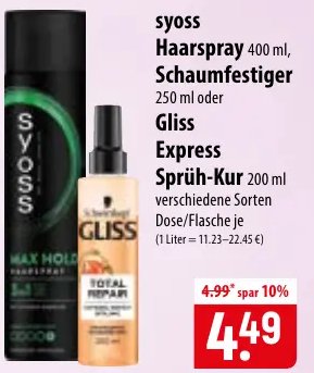 syoss Haarspray / Gliss Express Sprüh-Kur