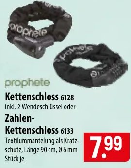 prophete Kettenschloss 6128 oder Zahlen-Kettenschloss 6133